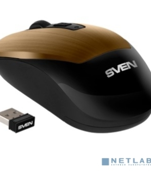 Мышь беспроводная SVEN RX-380W античная бронза, 1600 dpi, радиоканал, USB, кнопки - 4