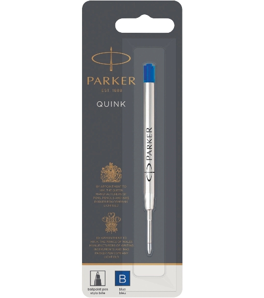 Стержень шариковый Parker QuinkFlow Z08 (1950365) B 1.2мм, синие чернила, блистер