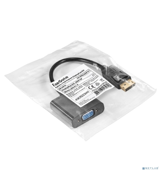 Кабель-переходник DisplayPort-VGA ExeGate EX-DPM-VGAF-0.2 (20M/15F, 0,2м)