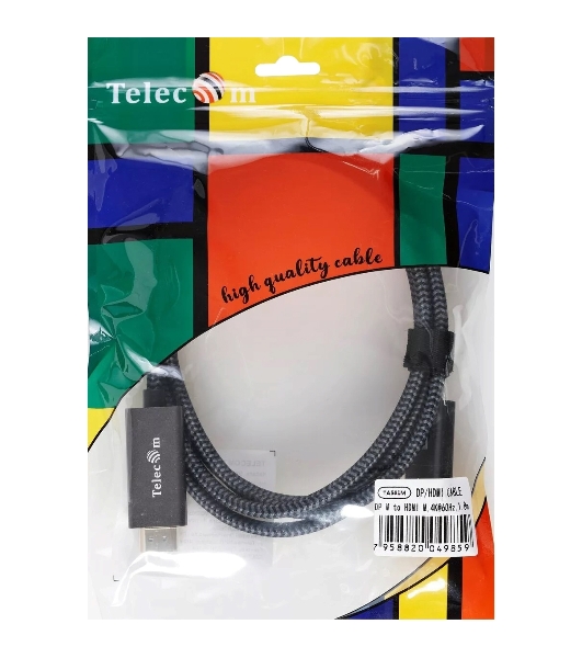 Кабель DisplayPort M-> HDMI M 4K@60Hz 1.8m Telecom,оплетка (TA561M-1.8M)