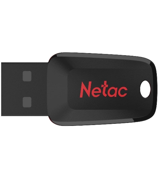 Флешка USB Netac U197 (NT03U197N-064G-20BK), 64Gb, USB 2.0, R/W 25/10, черный/красный