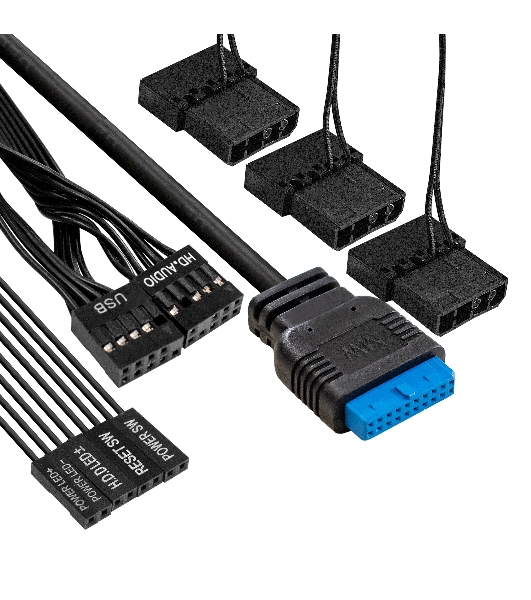 Компьютерный корпус Miditower ExeGate EVO-8227 (ATX, без БП, 2хUSB+1хUSB 3.0+HD Audio, черный, 3 вент. с RGb подсветкой, боковая панель - закаленное стекло)