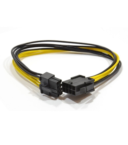 Удлинитель кабеля питания Cablexpert CC-PSU-84, PCI-Express 6+2pin M/PCI-Express 6+2pin F, 30 см