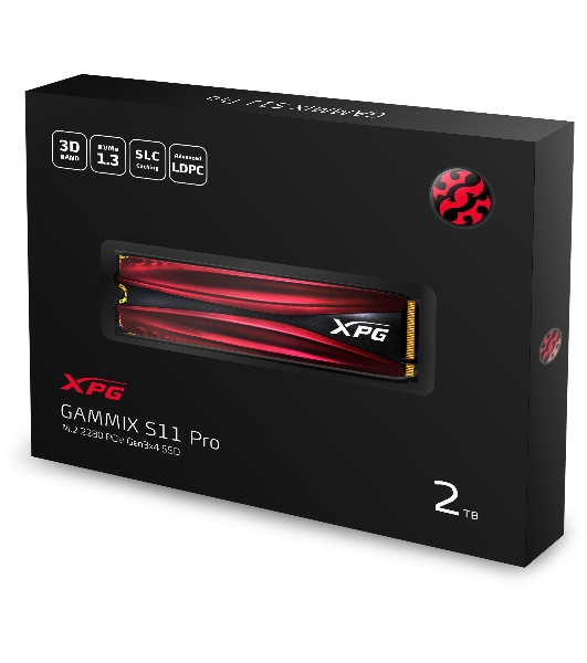 Накопитель SSD ADATA 2.0Tb, PCI-E 3.0 x4, XPG S11 Pro, M.2 2280, R/W 3500/3000Mb/s RET
