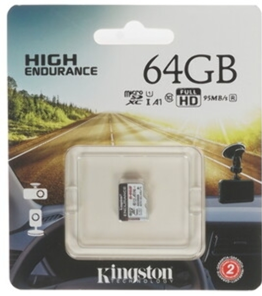 Флеш карта microSD 64Gb Kingston microSDНC Class 10 A1 UHS-I Endurance 95R/30W Card Only
