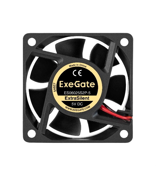 Вентилятор 5В DC ExeGate ExtraSilent ES06025S2P-5 (60x60x25 мм, Sleeve bearing (подшипник скольжения), 2pin, 2300RPM, 18dBA)