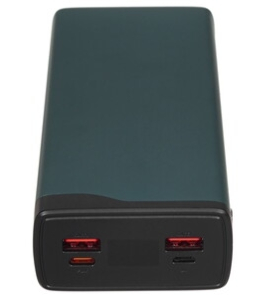 Портативный аккумулятор OLMIO QS-30, 30000mAh, 22.5W, QuickCharge3.0/PowerDelivery, LCD, темно-зеленый
