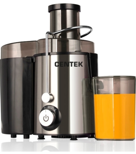 Соковыжималка Centek CT-1209 стальной/чёрный, центробежная, 600 Вт, 500 мл, механическое
