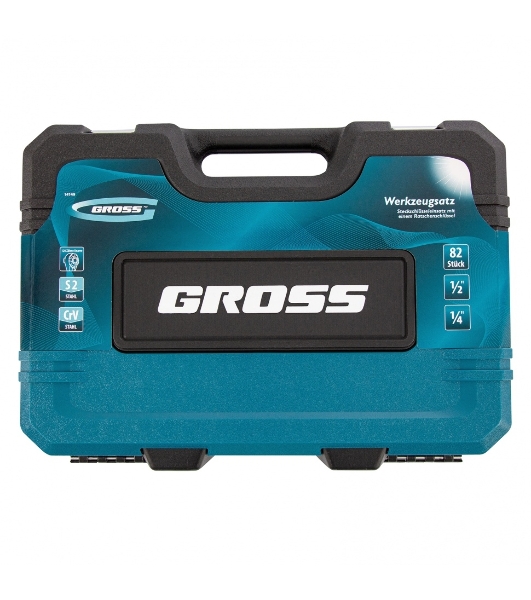 Набор инструментов, 1/4', 1/2', CrV, 120 зубьев, 82 предмета Gross