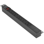 Блок розеток горизонтальный ExeGate ServerPro PDU-19H001 Al-10С13-C14-SW, 1U, Алюминий, 10 IEC 320 C13, С14, выкл. с подсветкой, черный, фото3