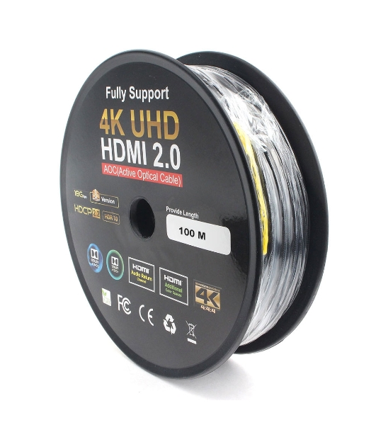 Активный оптический кабель Cablexpert HDMI, 100м, v2.0, 19M/19M, AOC Premium Series, позол.разъемы, экран, коробка