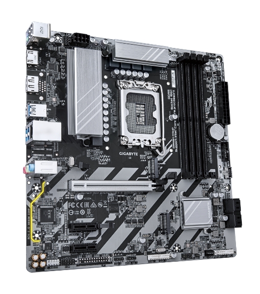 Материнская плата Gigabyte B860M D3HP, LGA 1851, Intel B860, 4xDDR5, 4xSATA, 2xM.2, 1xPCIe 5.0 x16, 2xPCIe x1, 1xHDMI, 1xDP, 1x 1Gb LAN, 3xUSB-A 3.2 Gen 1, 3xUSB-A 2.0, 1xUSB-C 3.2 Gen 1, 3x3.5 мм, 7.1, mATX