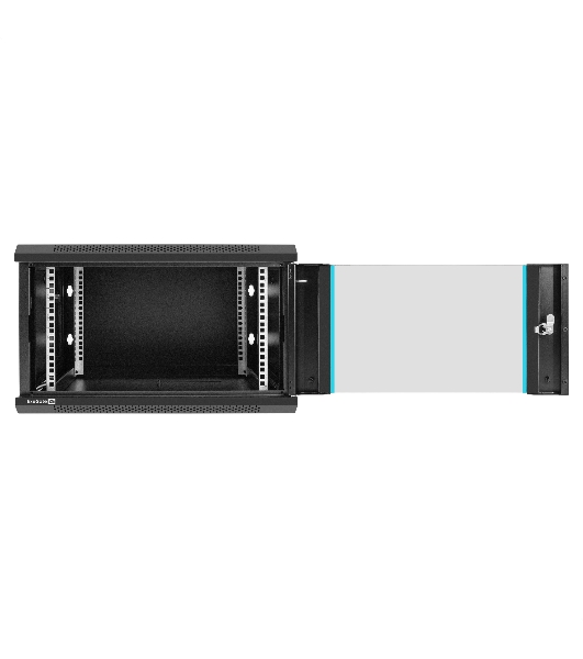Шкаф телекоммуникационный 19' настенный 6U ExeGate EC-WM-6U.450.G.BLACK (19', 6U, 600x450x370 мм (ШхГхВ), передняя дверь закаленное стекло, съемные боковые панели, пыле- и влагозащита IP23, черный RAL 9004)