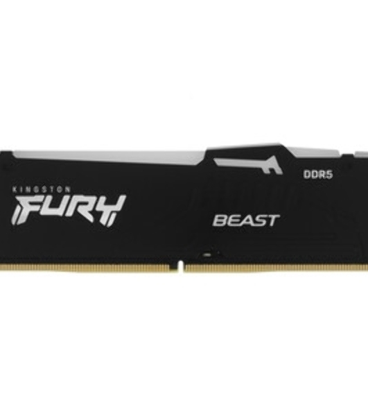 Оперативная память Kingston Fury Beast, DDR5, 16GB (1x16GB), 5200MHz, CL40, DIMM, с радиаторами, RGB, черный