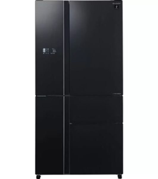 Холодильник Sharp SJWX99ABK черный четырехкамерный 423/227л морозилка снизу, No Frost, Side by Side