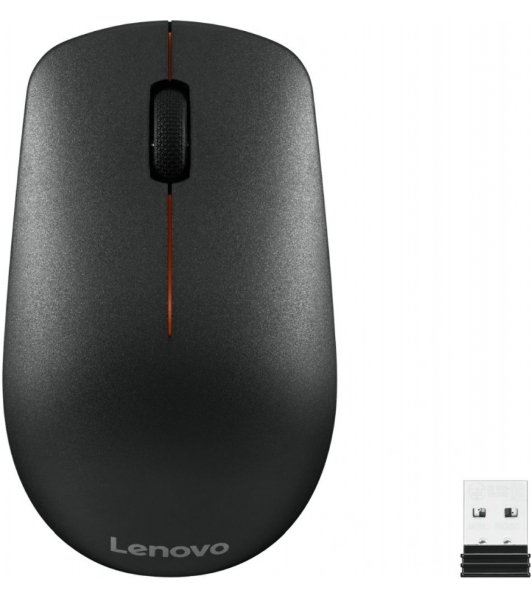 Мышь беспроводная Lenovo 400 черный, 1200 dpi, радиоканал, USB, кнопки - 3