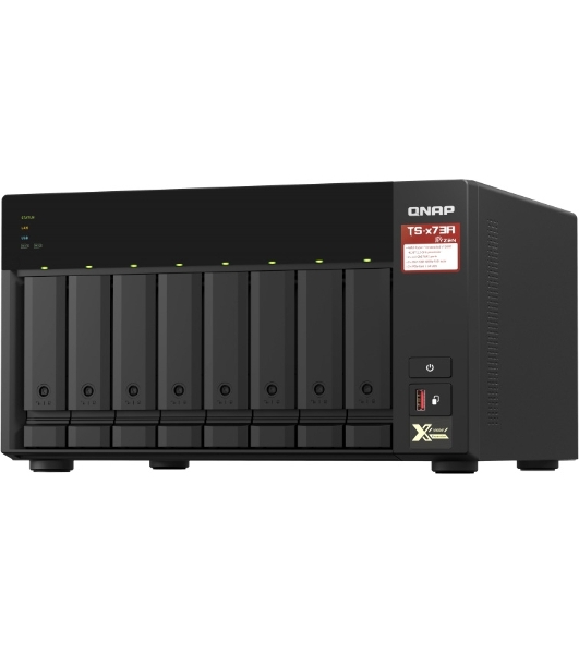 Сетевое хранилище без дисков SMB QNAP TS-873A-8G NAS, 8 trays 3,5'/2,5', 2x2,5 GbE BASE-T, 2 x M.2 NVMe 2280 slots, quad-core AMD Ryzen V1500B 2,2 GHz, 8 Gb SO-DIMM DDR4 (1 x 8 Gb) up to 64Gb (2x32 Gb)