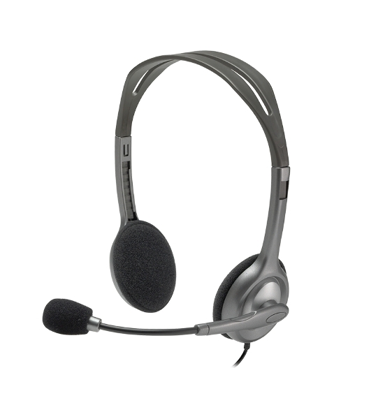 Гарнитура Logitech H110 серебристый, проводная, 3.5 мм