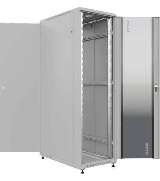 Шкаф серверный NTSS Премиум (NTSS-R42U80100GS) напольный 42U 800x1000 мм пер. дв. стекл. металл 900 кг серый IP20 сталь