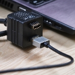 Переходник Rexant штекер HDMI - 2 гнезда HDMI с проводом, черный (10 шт./уп.), фото2