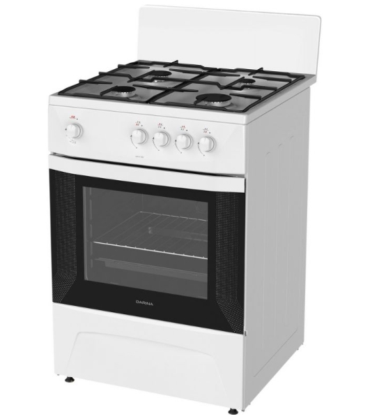 Плита газовая Darina C 1001 W белый/черный, конфорок 4 шт, духовка 50 л, 60 см x 85 см x 60 см