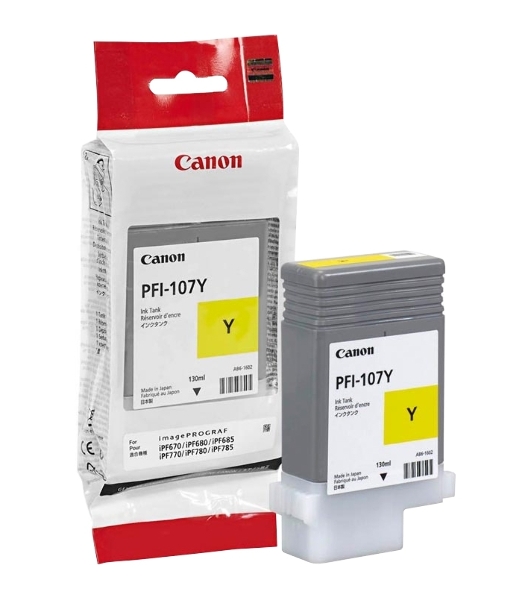 Картридж струйный Canon PFI-107Y (6708B001) желтый (130 мл) для Canon iP F680/685/780/785