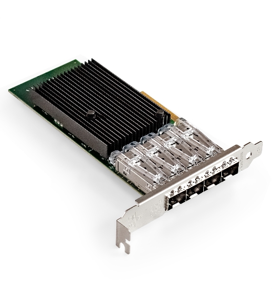 Сетевой адаптер ExeGate EXE-X710-4SFP+ (PCI-E x8 v.3, порты 4x SFP+, Quad 10Gb/s, Server NIC Chipset Intel FTXL710)