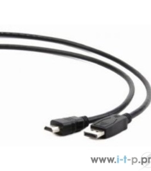 Кабель Cablexpert DisplayPort->HDMI, 5м, 20M/19M, черный, экран, пакет