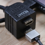 Переходник Rexant штекер HDMI - 2 гнезда HDMI с проводом, черный (10 шт./уп.), фото3