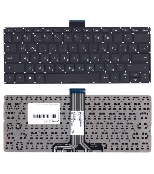 Клавиатура для ноутбука HP Pavilion x360 11-K черная без рамки горизонтальный Enter