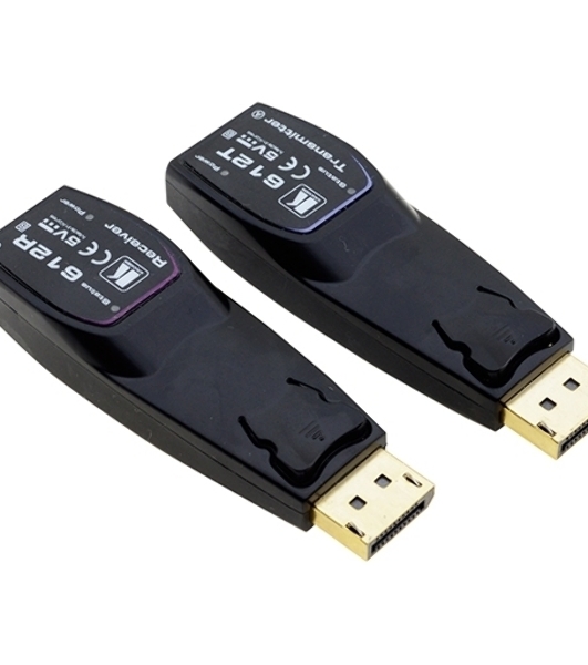 Передатчик и приемник сигнала DisplayPort Kramer Electronics 612R/T 1.2 по волоконно-оптическому кабелю; кабель 2LC, многомодовый ОМ3, до 100 м, поддержка 4К60 4:4:4