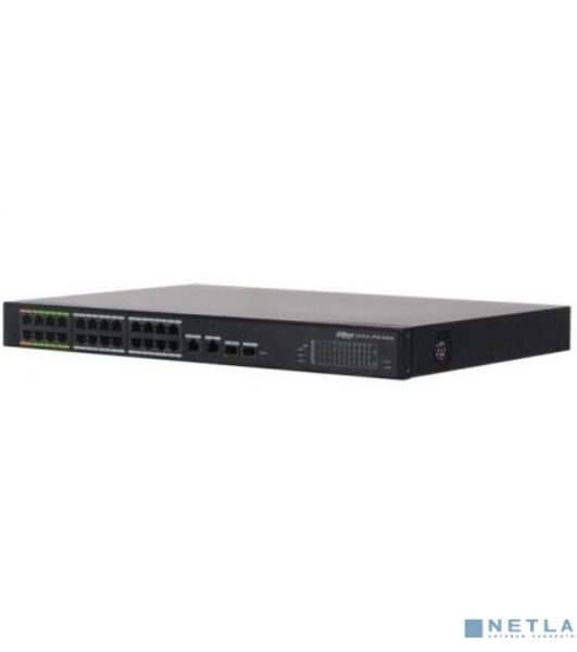 Коммутатор Dahua DH-LR2226-24ET-360, 24×100 Мбит/с + 2×1 Гбит/с + 2×1 Гбит/с Combo, управляемый