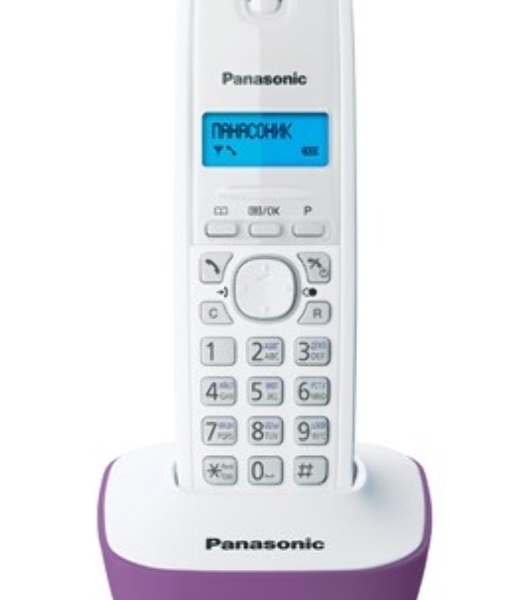 Телефон беспроводной (DECT) Panasonic KX-TG1611RUF (сиреневый) АОН, Caller ID,12 мелодий звонка,подсветка дисплея,поиск трубки