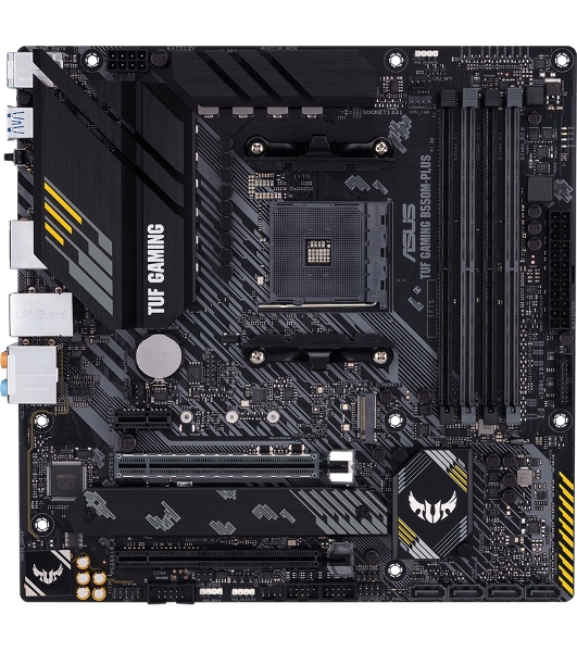 Материнская плата ASUS TUF GAMING B550M-PLUS, AM4, AMD B550, 4xDDR4, 4xSATA, 2xM.2, 1xPCIe 4.0 x16, 1xPCIe 3.0 x16, 1xPCIe x1, 1xHDMI, 1xDP, 1x 2.5Gb LAN, 4xUSB-A 3.2 Gen 1, 1xUSB-A 3.2 Gen 2, 2xUSB-A 2.0, 1xUSB-C 3.2 Gen 2, 5x3.5 мм, 7.1, mATX