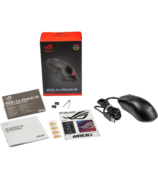 Мышь проводная ASUS ROG Gladius III черный, 19000 dpi, USB, кнопки - 6