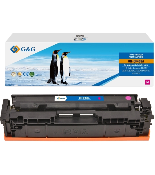 Картридж лазерный G&G GG-CF403A (CF403A) пурпурный (1400 стр.) для HP CLJ M252/252N/252DN/252DW/M277n/M277DW