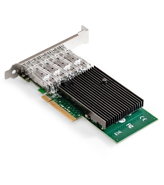 Сетевой адаптер ExeGate EXE-X710-4SFP+ (PCI-E x8 v.3, порты 4x SFP+, Quad 10Gb/s, Server NIC Chipset Intel FTXL710)