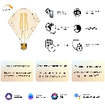 Лампа светодиодная филаментная Gauss Smart Home DIM E27 Diamond Golden 7 Вт 1/40, фото2