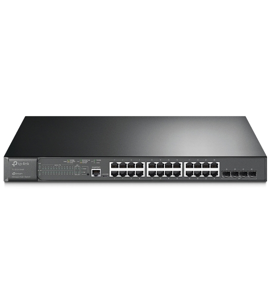 Коммутатор JetStream 28-port Gigabit L2+ Managed Switch with 24-port PoE+, PoE budget up to 384W, support SDN