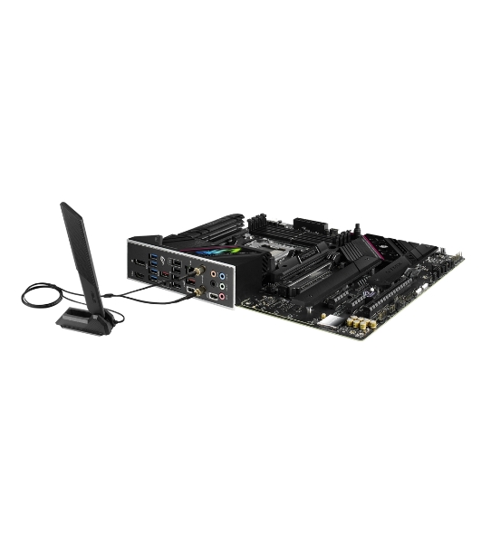 Материнская плата ASUS ROG STRIX B650E-F GAMING WIFI, AM5, AMD B650, 4xDDR5, 4xSATA, 3xM.2, 1xPCI-E 5.0 x16, 1xPCI-E 4.0 x4, 2xPCI-E x1, 1xHDMI, 1xDP, 1x 2.5Gb LAN, 4xUSB-A 2.0, 4xUSB-A 3.2 Gen 1, 2xUSB-A 3.2 Gen 2, 1xUSB-C 3.2 Gen 2, 1xUSB-C 3.2 Gen 2x2, 5x3.5 мм, 7.1, ATX