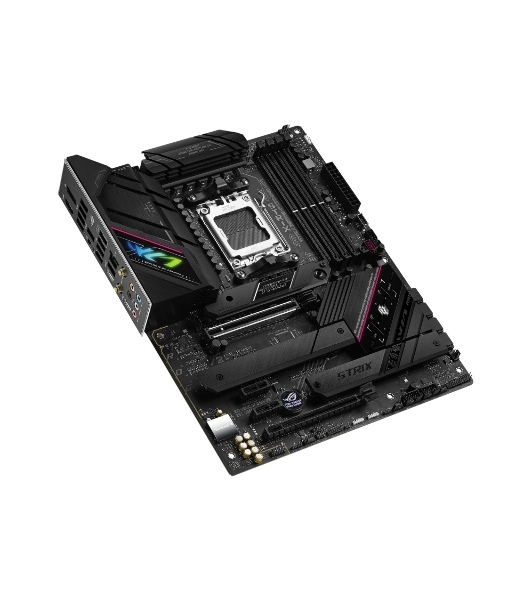 Материнская плата ASUS ROG STRIX B650E-F GAMING WIFI, AM5, AMD B650, 4xDDR5, 4xSATA, 3xM.2, 1xPCI-E 5.0 x16, 1xPCI-E 4.0 x4, 2xPCI-E x1, 1xHDMI, 1xDP, 1x 2.5Gb LAN, 4xUSB-A 2.0, 4xUSB-A 3.2 Gen 1, 2xUSB-A 3.2 Gen 2, 1xUSB-C 3.2 Gen 2, 1xUSB-C 3.2 Gen 2x2, 5x3.5 мм, 7.1, ATX
