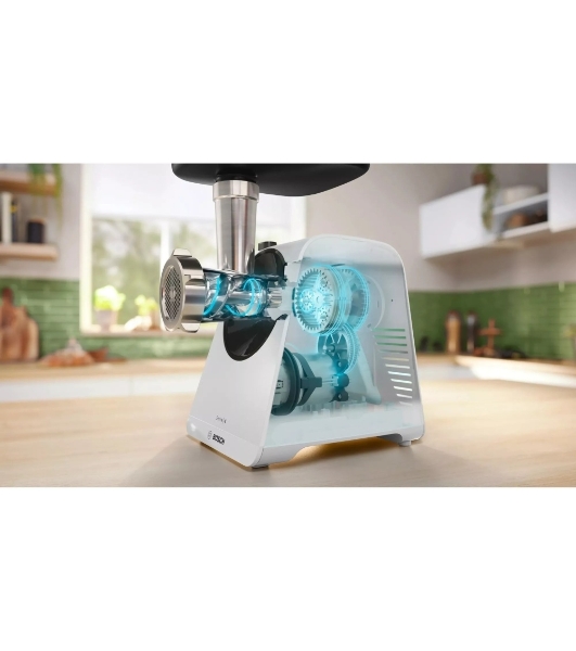 Мясорубка электрическая Bosch MFWS420W белый, 1900 Вт, 2.5 кг/мин, реверс, насадки - 3