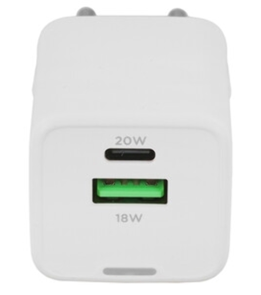 Зарядное устройство Cablexpert MP3A-PC-61, 20Вт GaN, 3А, QC4.0/PD, 1xUSB, 1xType-C, белый, пакет