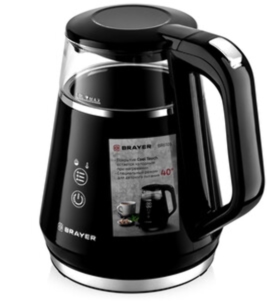 Чайник электрический BRAYER BR6105 1 л, 1100 Вт, черный