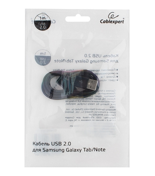 Кабель USB Cablexpert CC-USB-SG1M AM/Samsung, для Samsung Galaxy Tab/Note, 1м, черный, блистер