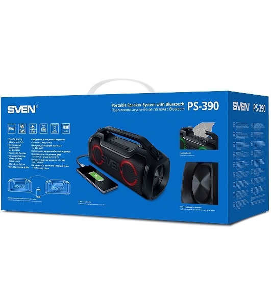 Мобильные колонки SVEN PS-390 2.0 черный