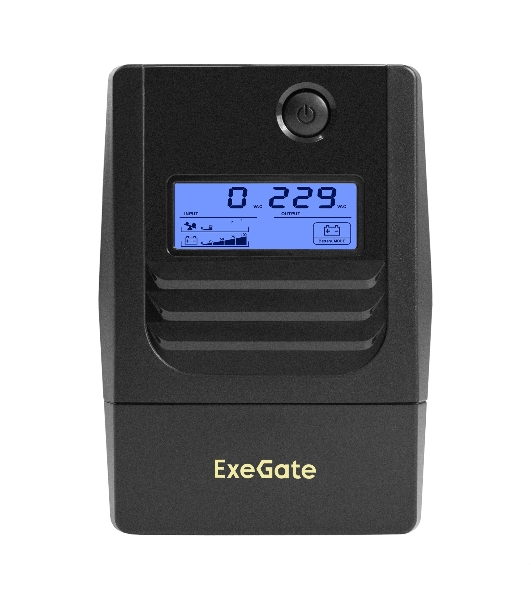 Источник бесперебойного питания ExeGate Smart LB-1000.LCD.AVR.2SH (1000VA/650W, LCD, AVR, 2*Schuko, батарея 12V 9Ah, черный)