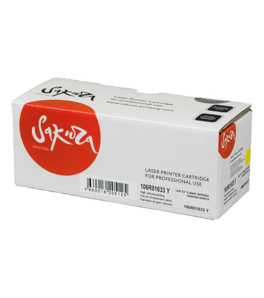Картридж лазерный Sakura 106R01633 для Xerox Phaser 6000/6010, WC6015 желтый, 1000 к.