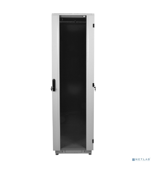 Шкаф телеком. напольный 42U (600x600) дверь стекло (ШТК-М-42.6.6-1ААА) (3 коробки)