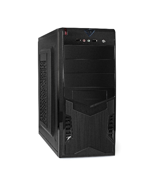 Компьютерный корпус Miditower ExeGate CP-601 Black, ATX, (без БП), 2хUSB, Audio